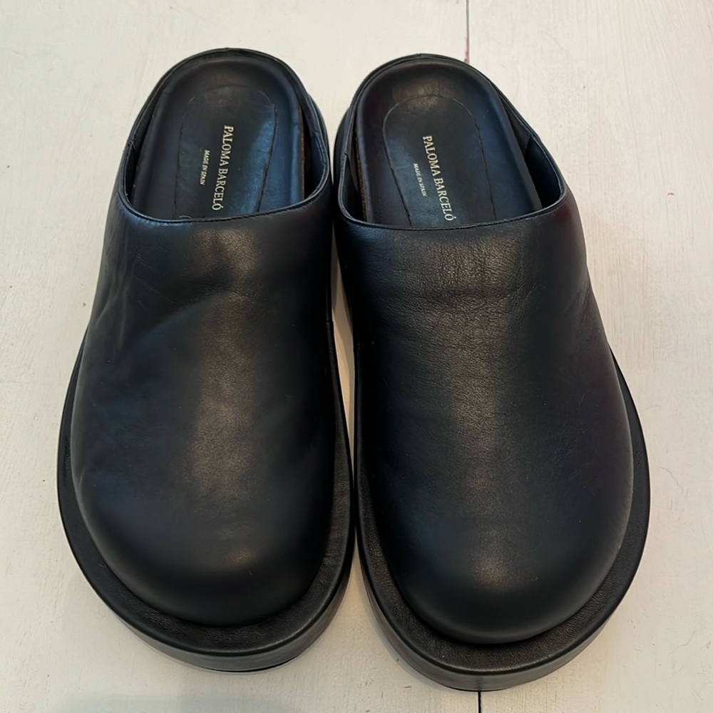 Paloma barcelo black daga clog mule slip-on Women's 40/9.5, Men's 8.5 (US)